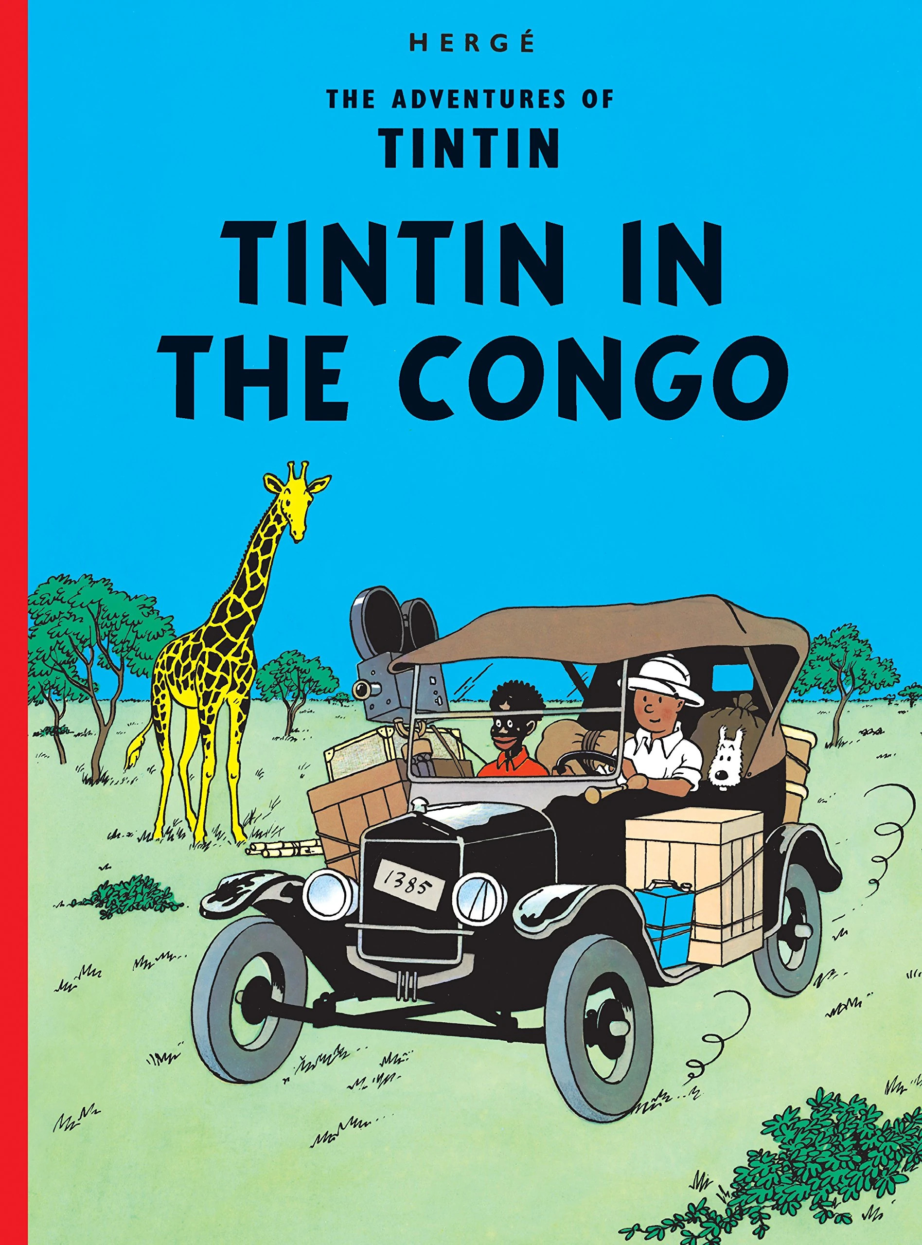 Book cover of Tintin in the Congo.