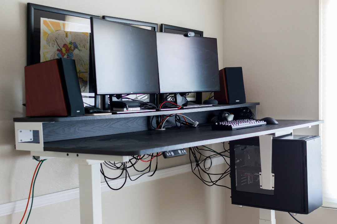 The Nookdesk in my office, raised to standing height. 