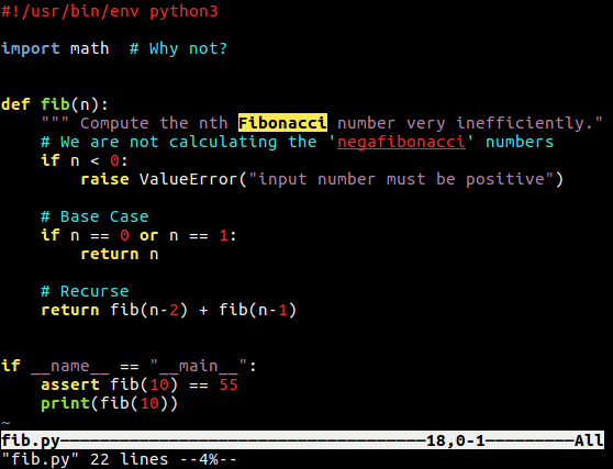 An example Python file using the Eldar color scheme